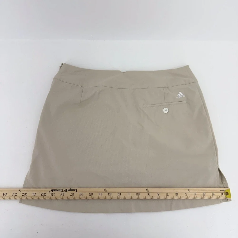 Adidas ClimaCool Golf Skort Khaki Tan Button Front AE7002 Womens 6 - Picture 5 of 10